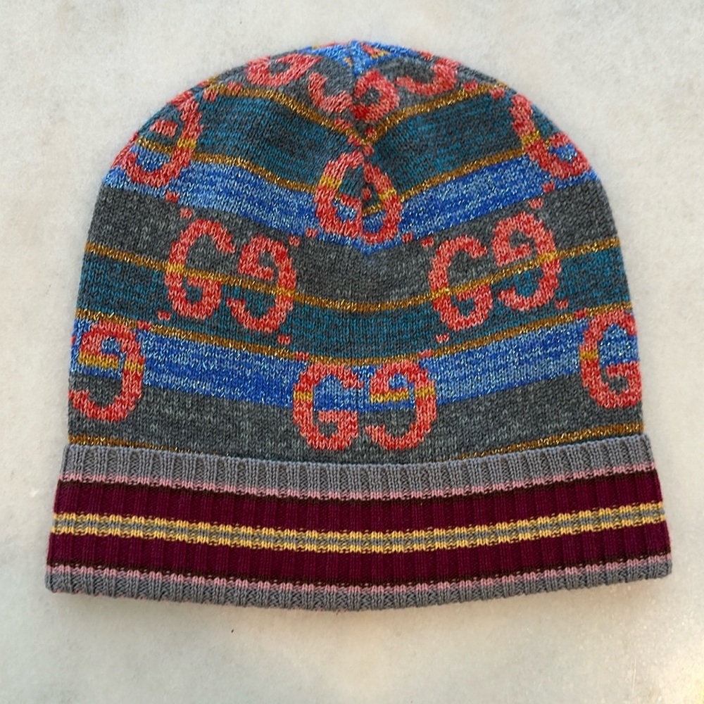 Gucci GG Cashmere Jacquard Hat Beanie